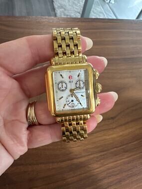 Michele Deco 18K Gold Plated Stainless Steel 33mm Watch